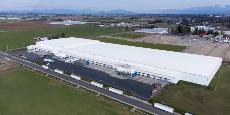 fotografía aérea de un almacén frigorífico
