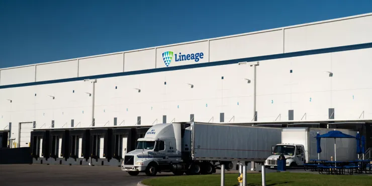 Imagen de las instalaciones de almacenamiento con control de Lineage .