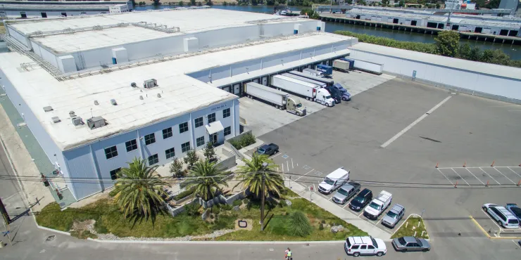 Foto aérea de las instalaciones de Lineage en Stockton