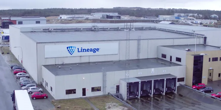 Imagen de las instalaciones de almacenamiento con control de Lineage .