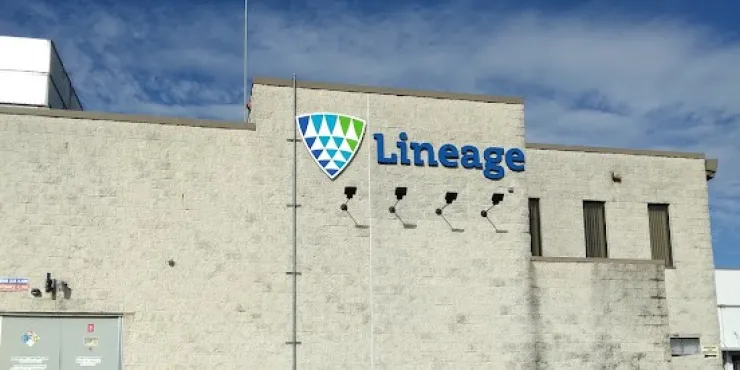 Imagen de las instalaciones de almacenamiento con control de Lineage .