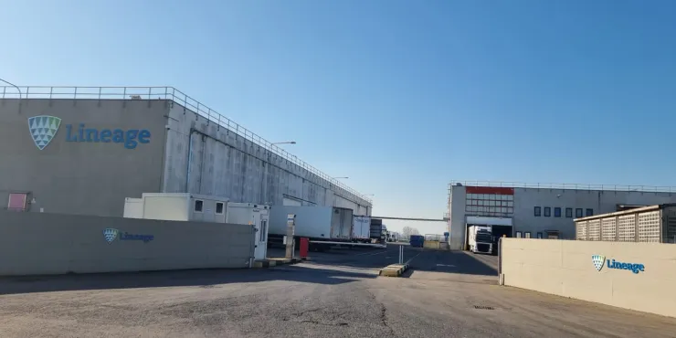 Imagen de las instalaciones de almacenamiento con control de Lineage .