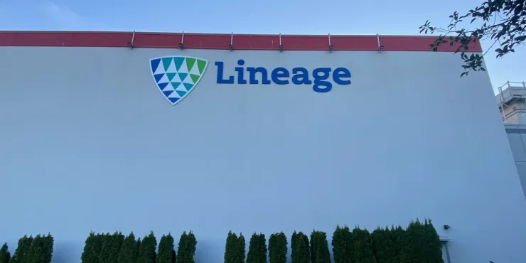 Imagen de las instalaciones de almacenamiento con control de Lineage .