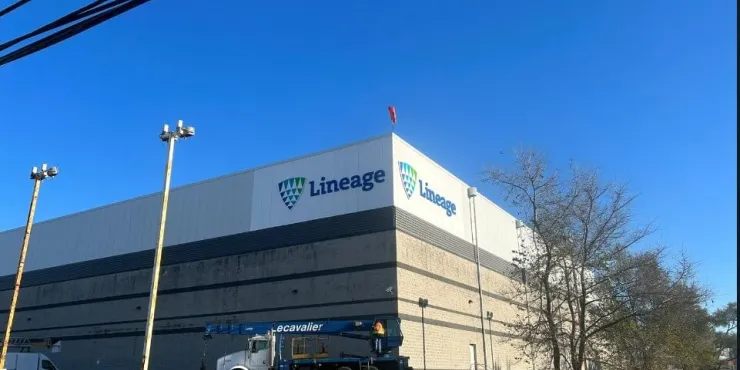 Imagen de las instalaciones de almacenamiento con control de Lineage .