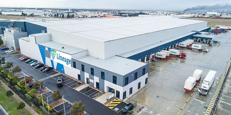 Imagen de las instalaciones de almacenamiento con control de Lineage .