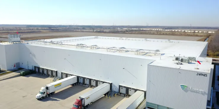 Foto aérea de las instalaciones de diseño Lineage en Wilmington.