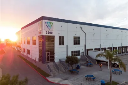 exterior of cold warehouse in the sunrise