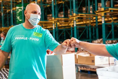 team member volunteering