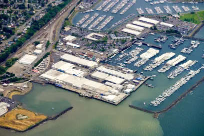 an aerial view of bellingham cold storage facilities