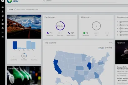 Lineage Link dashboard view, showing the unified customer platform that helps supply chain operators gain greater visibility and control over their supply chain.