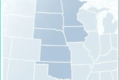 Carte de Lineagedans les Grandes Plaines, aux États-Unis.