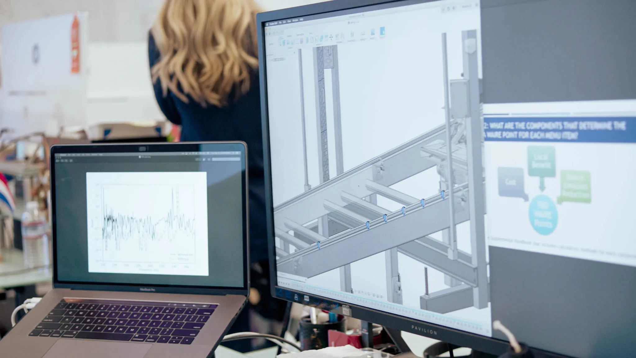 Pantallas de ordenador con datos