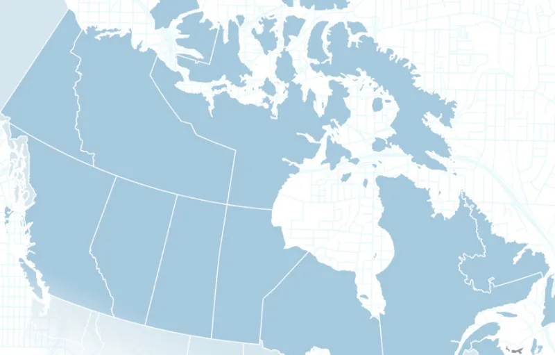 Canada map for accordion