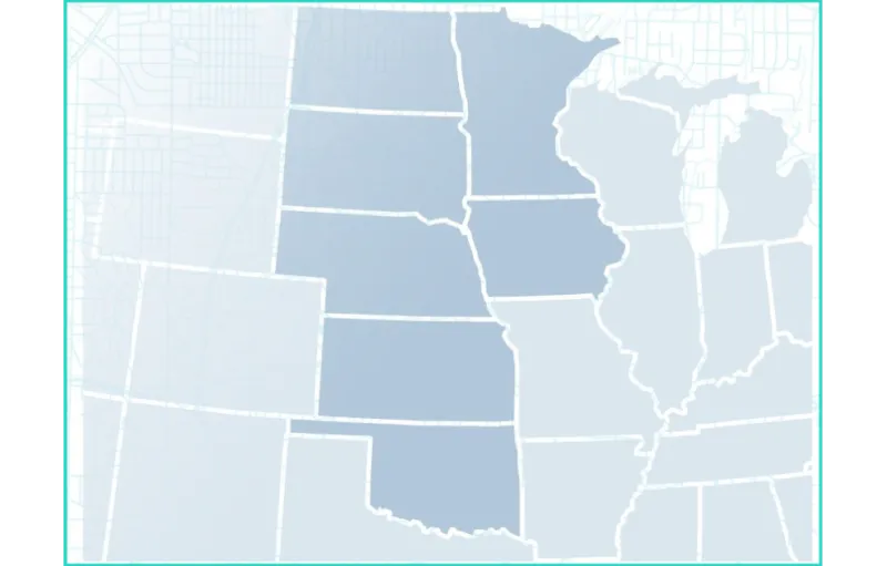 Image of Lineage's Great Plains region map with a border