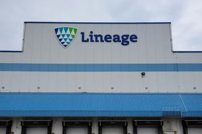 Exterior del almacén frigorífico de Lineageen Milton