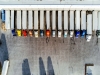 Fleet of temperature-controlled trucks docked at a Lineage cold storage warehouse facility.