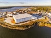 Exterior warehouse at sunset